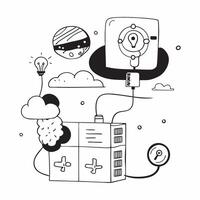 Cloud computing data center with renewable energy concept as A cloud computing data center powered by renewable energy sources representing the integration of technology and sustai v1 vector