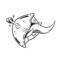 Close up of a manta ray with remoras attached concept as A unique close up of a manta ray with remoras attached showcasing their symbiotic relationship and fluid movement Ideal fo v1 vector