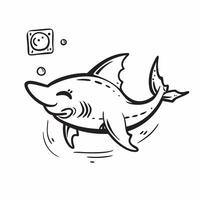 Close up of a hammerhead shark swimming concept as An impressive close up of a hammerhead shark swimming in the ocean highlighting its distinctive head shape and powerful presence v1 vector
