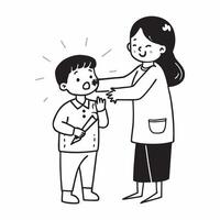 Child receiving a vaccination concept as A child receiving a vaccination from a healthcare professional highlighting the importance of immunizations and preventive healthcare for c v1 vector