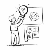 CEO with light bulb in boardroom concept as A CEO holding a light bulb in a boardroom symbolizing the strategic implementation of new ideas for the companys growth in Photo Stock v1 vector