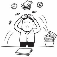 Cash flow problems concept as A business professional stressed by cash flow problems highlighting a bad day filled with financial stress and operational challenges in Photo Stock v1 vector