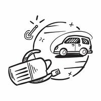 Car with electric plug icon concept as An icon of a car with an electric plug symbolizing electric vehicles and sustainable transportation in Photo Stock Concept v1 vector