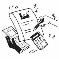 Calculator pen and financial documents on a desk concept as A calculator pen and financial documents on a desk symbolizing financial planning budgeting and cost saving practices in v1 vector
