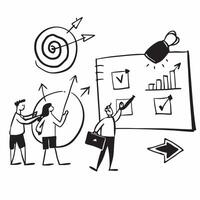 Business professional setting goals concept as A business professional setting goals and priorities illustrating effective time management planning and high performance in achievin v1 vector