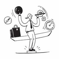 Business professional managing work life balance concept as A business professional managing work life balance with a planner symbolizing effective time management and high perform v1 vector