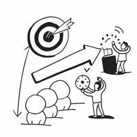 Business leader setting annual growth targets concept as A business leader setting annual growth targets for the team symbolizing high performance strategic planning and motivation v1 vector