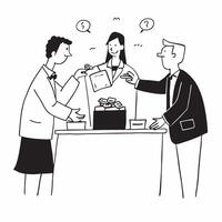 Business executives enjoying a lunch buffet concept as Business executives enjoying a luxurious lunch buffet while discussing business strategies and building relationships in Pho v1 vector