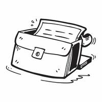 Briefcase isolated on white background concept as A classic black briefcase isolated on a white background representing business professionalism and corporate life ideal for busine v1 vector