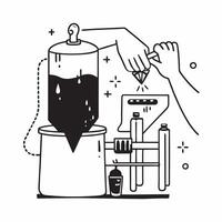 Brewing craft beer concept as A man brewing craft beer at home highlighting the chemistry creativity and enjoyment involved in this popular hobby in Photo Stock Concept v1 vector
