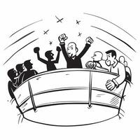 Boxing match in a packed arena concept as A thrilling boxing match taking place in a packed arena highlighting the excitement and energy of the crowd in Photo Stock Concept v1 vector