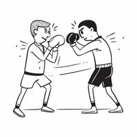 Boxers facing off in the ring concept as Two boxers facing off in the ring capturing the tension and intensity before the match begins in Photo Stock Concept v1 vector