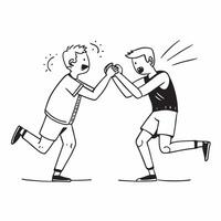 Boxers exchanging a flurry of punches concept as Boxers in the heat of the moment exchanging a flurry of punches capturing action intensity and competition in Photo Stock Concept v1 vector