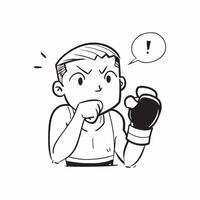Boxer with a determined expression concept as A boxer with a focused and determined expression before the match highlighting mental preparation and resolve in Photo Stock Concept v1 vector