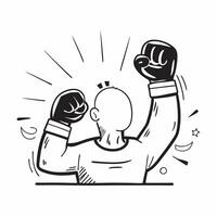 Boxer celebrating a victory concept as A boxer celebrating a hard fought victory in the ring showcasing triumph and exhilaration in Photo Stock Concept v1 vector