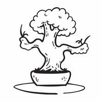 Bonsai tree isolated on white background concept as A meticulously shaped bonsai tree isolated on a white background highlighting its intricate form and miniature size perfect for v1 vector