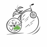 Bicycle with green wheels icon concept as An icon of a bicycle with green wheels representing sustainable transportation and eco friendly travel in Photo Stock Concept v1 vector