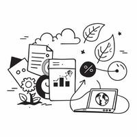Big data for environmental sustainability concept as Big data analytics driving environmental sustainability providing insights and solutions for businesses to minimize their ecolo v1 vector
