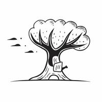 Baobab tree isolated on white background concept as A unique baobab tree isolated on a white background showcasing its massive trunk and sparse foliage suitable for educational env v1 vector
