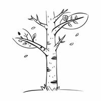 Aspen tree isolated on white background concept as A striking aspen tree isolated on a white background showcasing its white bark and trembling leaves suitable for autumn landscape Clean Version 2 vector