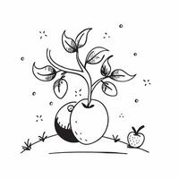 Apple tree isolated on white background concept as A fruitful apple tree isolated on a white background featuring its green leaves and ripe apples perfect for culinary garden or ed Clean Version 2 vector