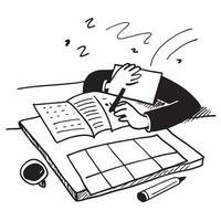 Architect napping on blueprints concept as An architect napping on blueprints in their office illustrating the long hours and meticulous attention to detail required in their profe v1 vector
