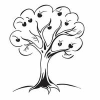 Apple tree isolated on white background concept as A fruitful apple tree isolated on a white background featuring its green leaves and ripe apples perfect for culinary garden or ed v1 vector