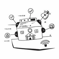 AI powered smart home controls concept as A futuristic home featuring AI powered smart controls enabling seamless interaction and management of various systems through advanced tec v1 vector
