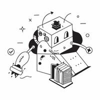 AI enhanced home learning environment concept as A futuristic home featuring an AI enhanced learning environment optimizing educational experiences through advanced technology in v1 vector
