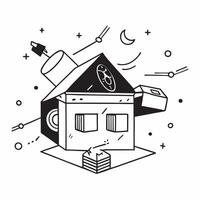 AI enhanced home theater concept as A futuristic home featuring an AI enhanced home theater offering an immersive and personalized entertainment experience through advanced technol v1 vector