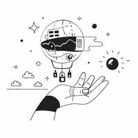 AI driven skincare analysis concept as A futuristic resort offering AI driven skincare analysis combining technology and health for personalized beauty and relaxation treatments i v1 vector