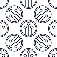 Abstract seamless tile featuring futuristic symbols and glowing circuits forming a dynamic and sleek high tech interface with advanced design concept as A scene with glowing circui v1 vector