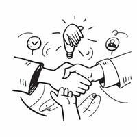 A successful business meeting concept as A successful business meeting with colleagues shaking hands symbolizing a good day of achievements cooperation and positive outcomes in Ph v1 vector