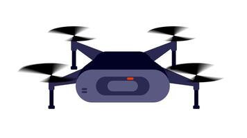 A sleek black drone with multiple rotors, designed for high-speed flights and aerial photography, representing modern technology and innovation. video
