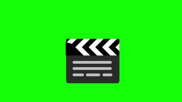 Animation of A black and white clapperboard used in filmmaking, symbolizing movie production, directing, and scene transitions in the entertainment industry video