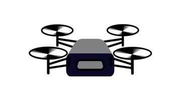 A quadcopter drone with four rotors, representing aerial surveillance, high-speed maneuverability, and advanced unmanned flight capabilities. video