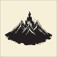 fuego en montañas silueta salvaje Arte vector