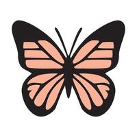 A drawing of a simple monarch butterfly, showcasing its iconic orange and black wings with a minimalist design. vector