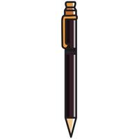 A drawing of a sleek black pen, designed with clean lines and a modern aesthetic. vector