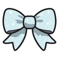 A drawing of a small blue bow adorned with delicate snowflakes, creating a charming and wintery aesthetic. vector