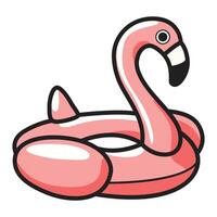 A drawing of a pink flamingo lifebuoy, featuring a bright and cheerful design. vector