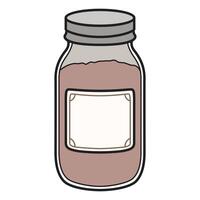 A drawing of a simple and elegant glass jar with a transparent body and a classic lid. vector