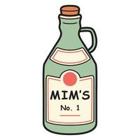 A drawing of a big glass bottle, showcasing a large, transparent glass container with a smooth, shiny surface. vector