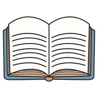 A drawing of an open book with neatly arranged pages, symbolizing knowledge, education, and literature. vector