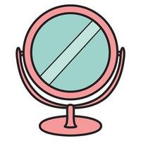 A drawing of a round table mirror flat icon with a sleek and modern design. vector
