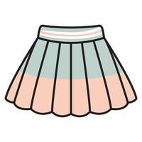 A drawing of a tennis skirt, designed with a flattering fit and a flared silhouette for optimal comfort and movement. vector