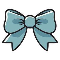 A drawing of a minimalist blue bow with a sleek and elegant design. vector