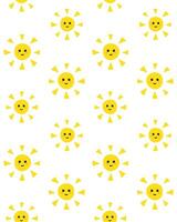 Seamless pattern of hand drawn doodle sketch sun with face vector