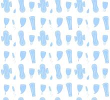 Seamless pattern of menstrual pad tampon and cup vector