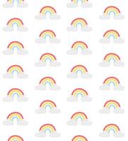 Seamless pattern of hand drawn rainbow isolated on white background vector